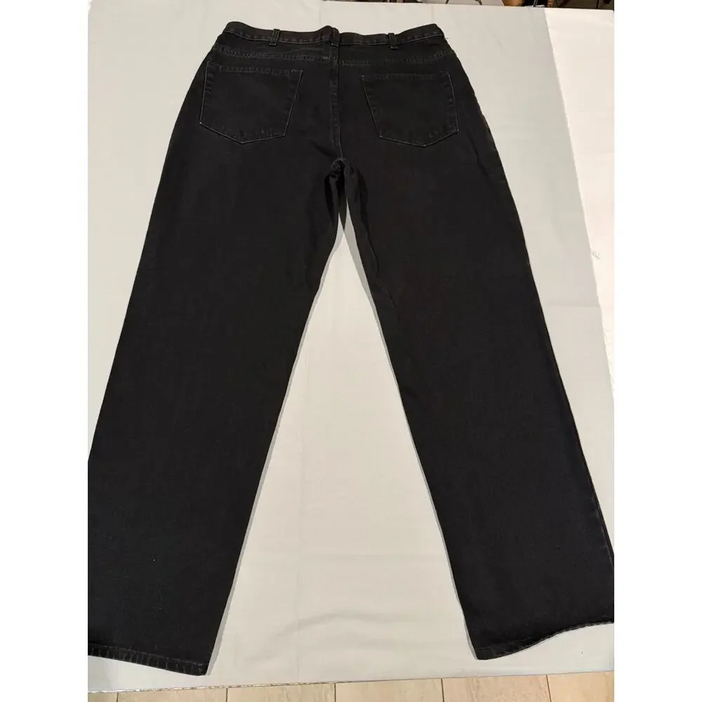 Route 66 Men's Jeans 36x32 Relaxed Fit Black 100% Cotton Y2K Straight Leg